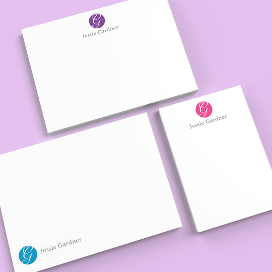 Royal Initial Flat Note Card Collection